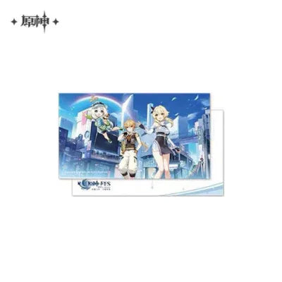 FES 2023 Exclusive Postcards Genshin Impact (Not For Sale) Paimon & Venti & Hu Tao ACG Go Anime www.acg-go.com Genshin Impact, Hu Tao, Paimon, Postcard, Venti