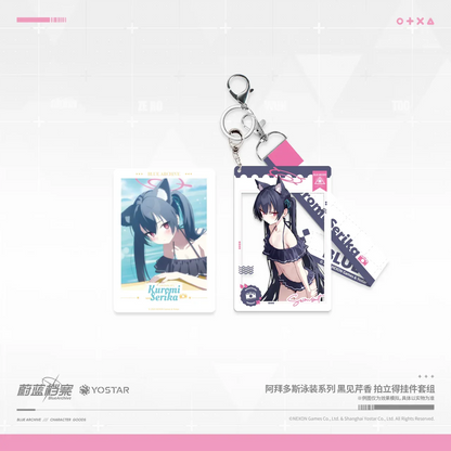 Blue Archive Abydos Swimsuit Series Polaroid & Keychain Set Kuromi Serika ACG Go Anime www.acg-go.com Acrylic, Blue Archive, Kuromi Serika, Pendant & Keychain, Polaroid