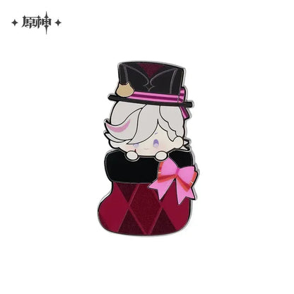 Genshin Impact House of the Hearth Winter Series Metal Badge Lyney ACG Go Anime www.acg-go.com Arlecchino, Badge, Freminet, Lynette, Lyney, Tartaglia