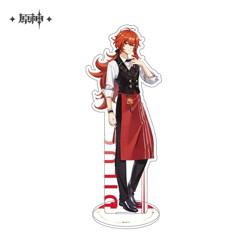 Genshin Impact Outland Gastronomy Series Merch Standee / Diluc ACG Go Anime www.acg-go.com Badge, Character Artwork, Diluc, Noelle, Stand