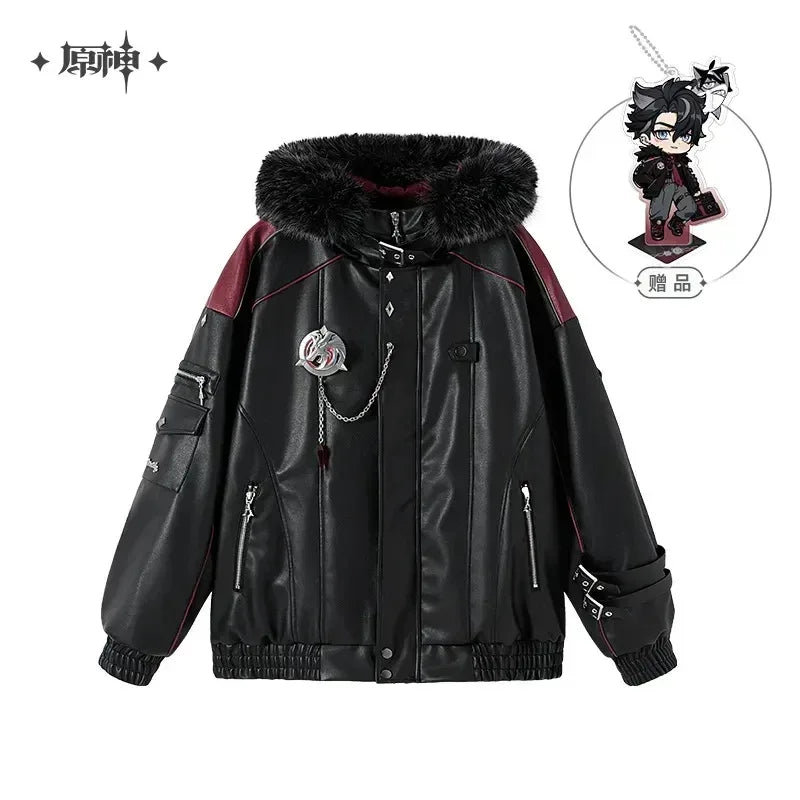 Genshin Impact Wriothesley Theme Impression Series Quilted PU Hooded Jackets XS ACG Go Anime www.acg-go.com Apparel, Jacket, Wriothesley