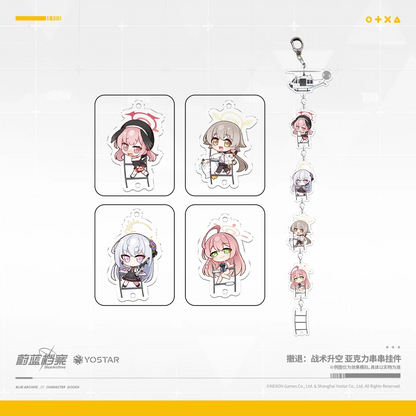 Blue Archive Retreat: Tactical Ascent Series Long Acrylic Keychain Make-Up Work Club Trinity General School ACG Go Anime www.acg-go.com Acrylic, Blue Archive, Make-Up Work Club, Pendant & Keychain, Seminar, Veritas