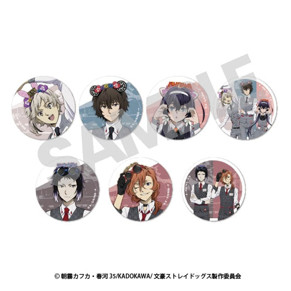 Bungo Stray Dogs Trading Newly Drawn Can Badges All 7 Types [Fuji-Q Highland]
