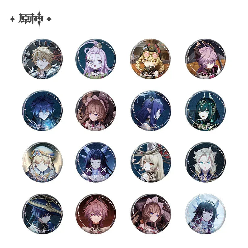 Genshin Impact Moonlit Ballad of the Night Series Badge Mystery Box All Set (14 pcs) ACG Go Anime www.acg-go.com Badge, Genshin Impact, Mystery Box