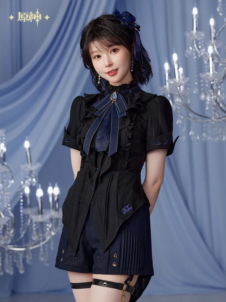 Furina Theme Impression Series Short Sleeved Waist Slimming Shirt