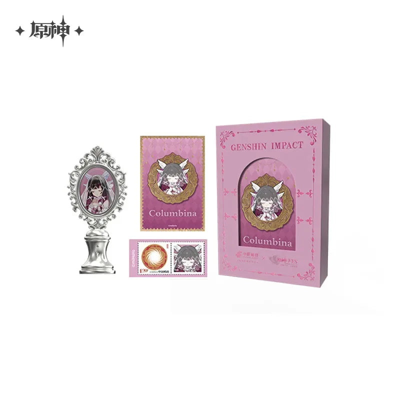 Genshin Impact FES 2026 Series Wax-stamped Gift Box Columbina ACG Go Anime www.acg-go.com Arlecchino, Columbina, Flins, Genshin Impact, Gift Box, Postcard, Seal, Skirk, Tartaglia, Wanderer
