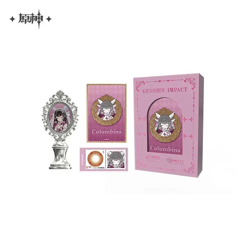 Genshin Impact FES 2026 Series Wax-stamped Gift Box Columbina ACG Go Anime www.acg-go.com Arlecchino, Columbina, Flins, Genshin Impact, Gift Box, Postcard, Seal, Skirk, Tartaglia, Wanderer