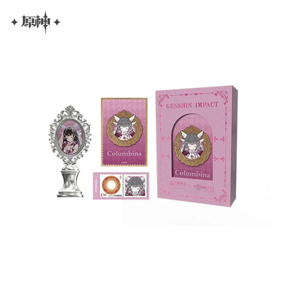 Genshin Impact FES 2026 Series Wax-stamped Gift Box Columbina ACG Go Anime www.acg-go.com Arlecchino, Columbina, Flins, Genshin Impact, Gift Box, Postcard, Seal, Skirk, Tartaglia, Wanderer