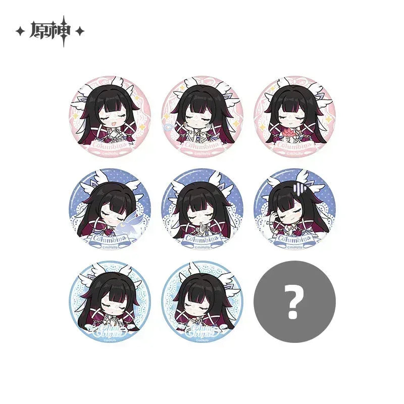 Genshin Impact Columbina Blessing of the Welkin Moon Series Glittering Shikishi Badge Mystery Box All Set (9 pcs) ACG Go Anime www.acg-go.com Badge, Columbina, Genshin Impact, Mystery Box