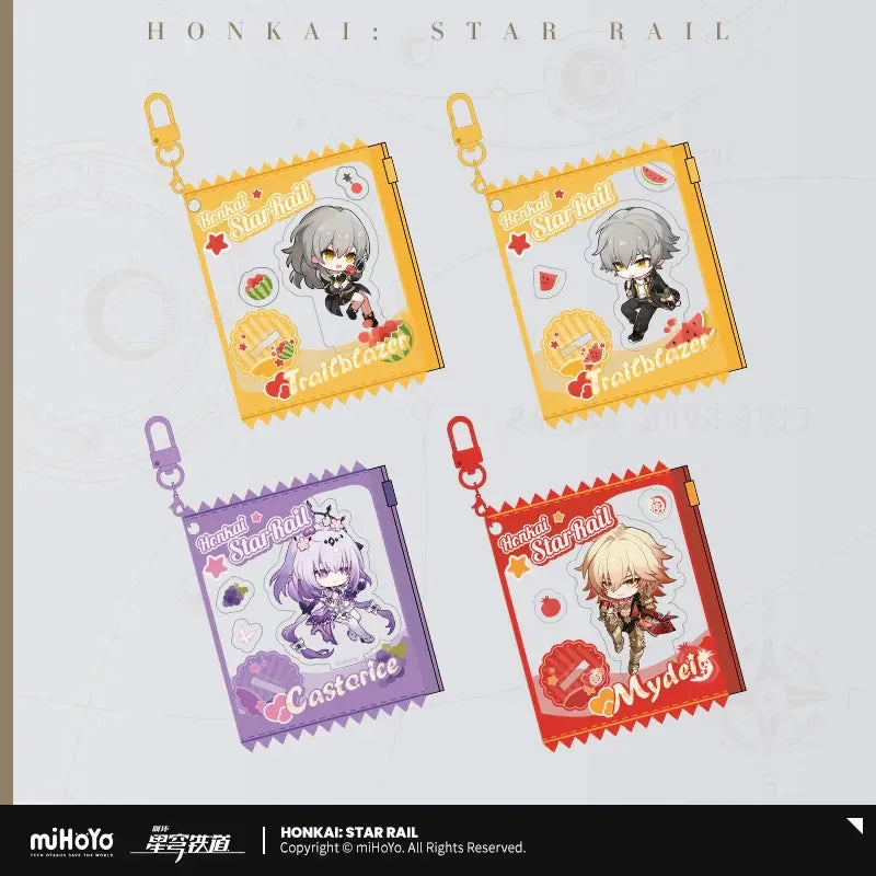 Honkai: Star Rail Fruity Summer Series Chibi Candy Keychain Castorice ACG Go Anime www.acg-go.com Caelus, Castorice, Honkai: Star Rail, Keycahin, Mydei, Stelle, Trailblazer