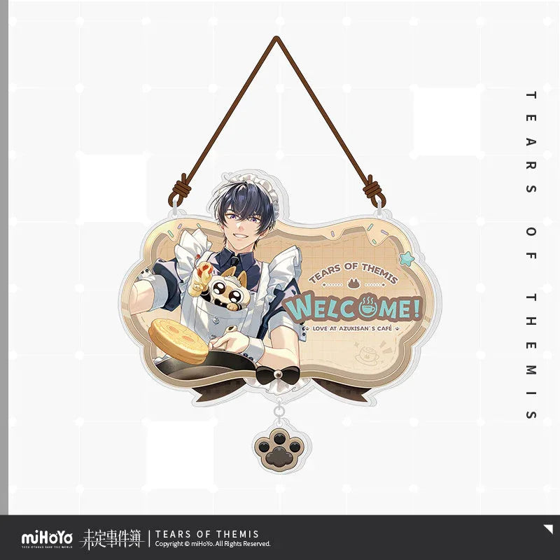 Tears of Themis Love at Azukisan's Café Series Acrylic Decorative Door Hanger Marius von Hagen ACG Go Anime www.acg-go.com Art Decor, Artem Wing, Luke Pearce, Marius von Hagen, Tears of Themis, Vyn Richter
