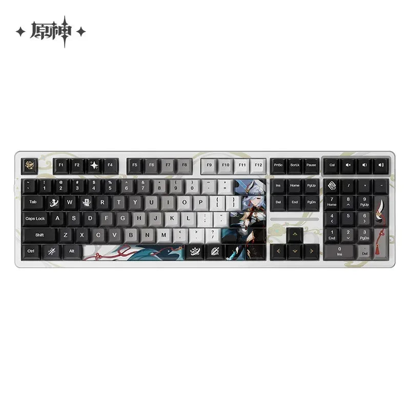 Genshin Impact Shenhe Lonesome Transcendence Mechanical Keyboard Kailh Aurora Ice Cream Switch ACG Go Anime www.acg-go.com Genshin Impact, Keyboard, Shenhe
