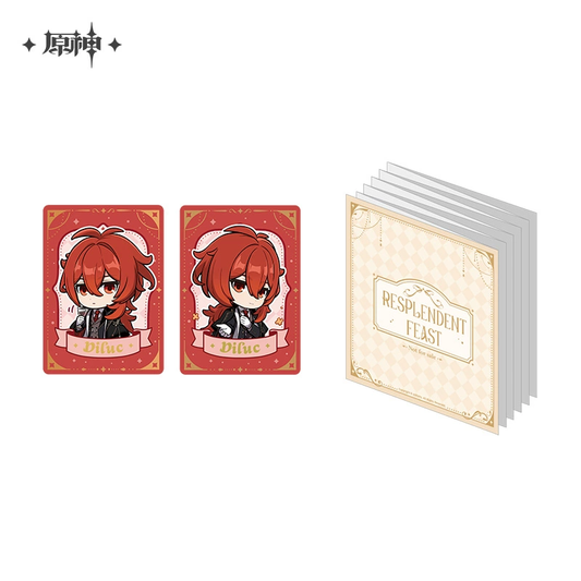 Resplendent Feast Series Diluc Chibi Card Set & Freebie Booklet