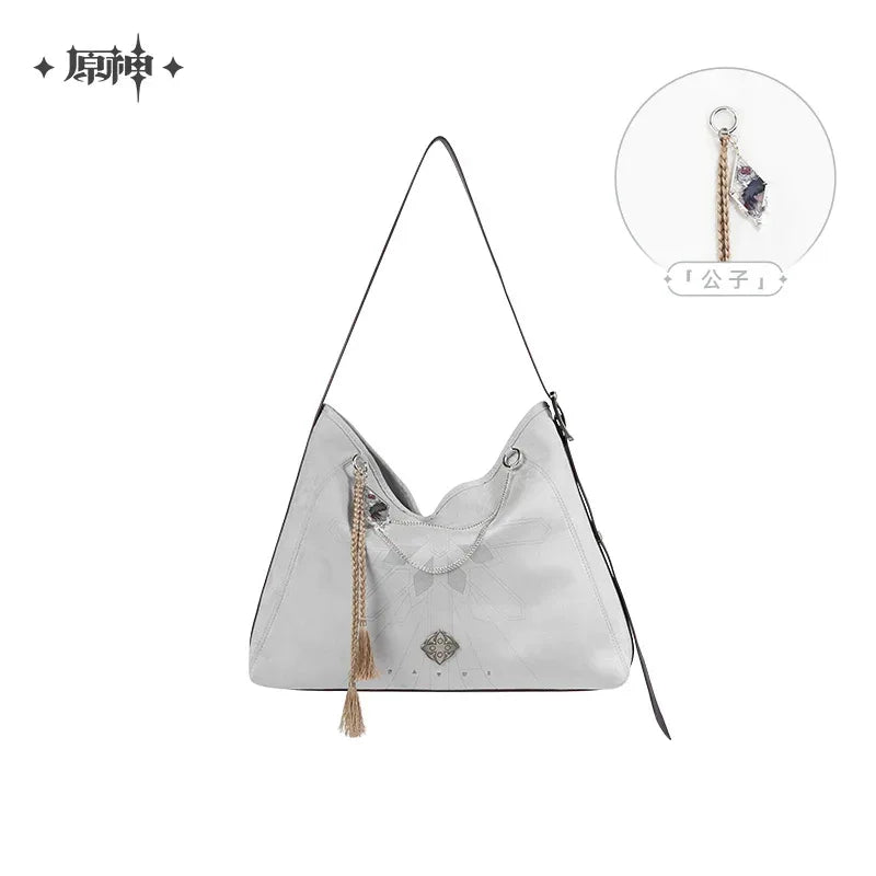 Genshin Impact Fatui Harbingers Series Frost and Flame Series Crossbody Bag Tartaglia ACG Go Anime www.acg-go.com Apparel, Arlecchino, Bag, Columbina, Genshin Impact, Il Capitano, Il Dottore, La Signora, Pantalone, Pierro, Pulcinella, Sandrone, Scaramouche, Tartaglia