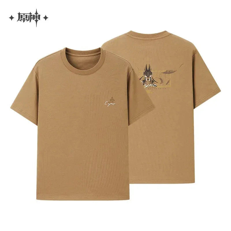 Cyno Impression Theme Series T-shirt Genshin Impact Khaki / S ACG Go Anime www.acg-go.com Apparel, Cyno, T-shirt