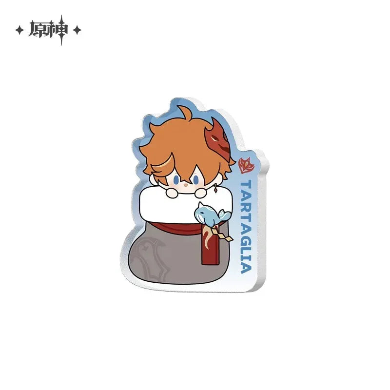 House of the Hearth Winter Series Thick Acrylic Mini Ornaments Genshin Impact (Not For Sale) Tartaglia ACG Go Anime www.acg-go.com Arlecchino, Freebie, Freminet, Lynette, Lyney, Ornament, Tartaglia