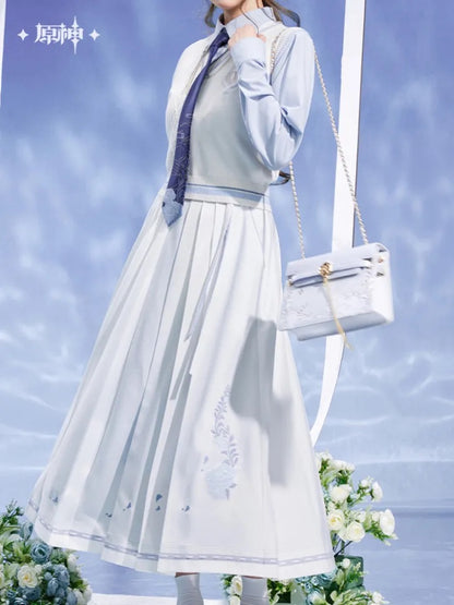 Kamisato Ayato Theme Impression Series Long Pleated Skirt