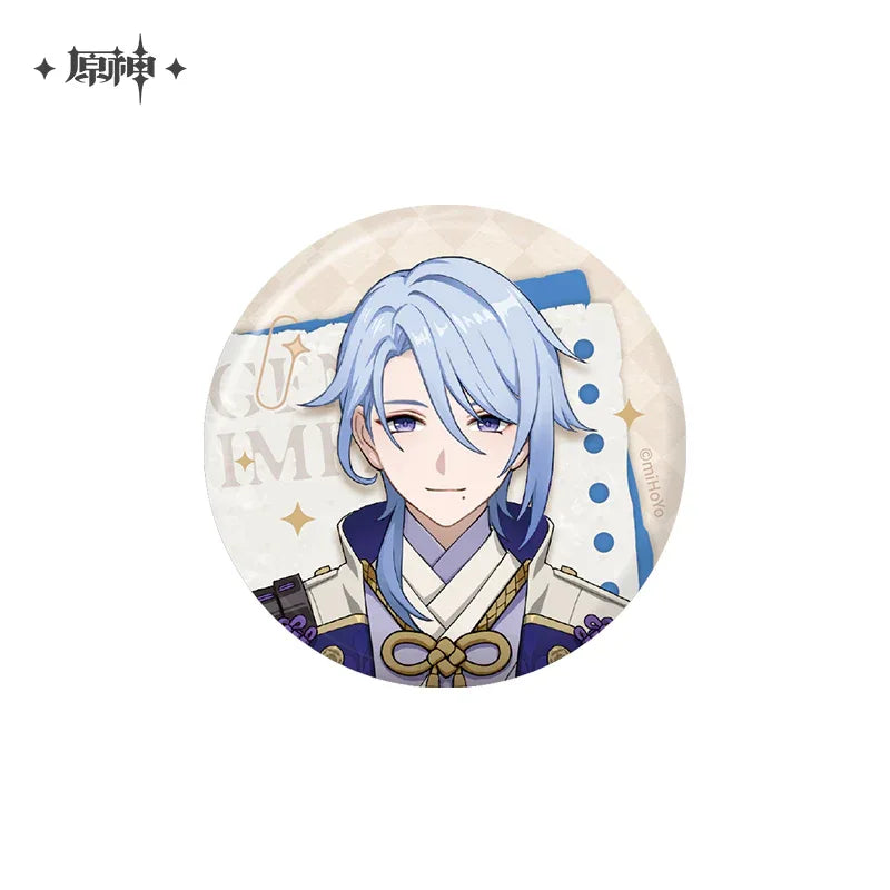Time Collecting Box Series Badge Genshin Impact Kamisato Ayato ACG Go Anime www.acg-go.com Albedo, Arlecchino, Badge, Citlali, Diluc, Escoffier, Flins, Furina, Genshin Impact, Kamisato Ayato, Kinich, Mavuika, Nahida, Raiden Shogun, Tartaglia, Venti, Wanderer, Wriothesley, Xiao, Zhongli