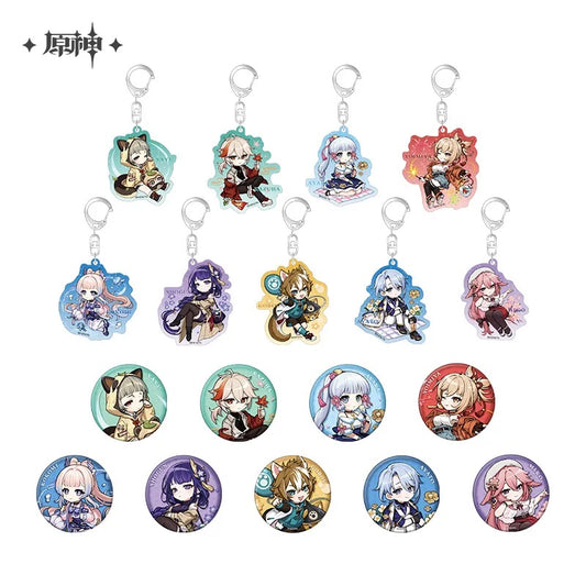 Genshin Impact Court of Outing Chibi Character Series Badge / Keychain