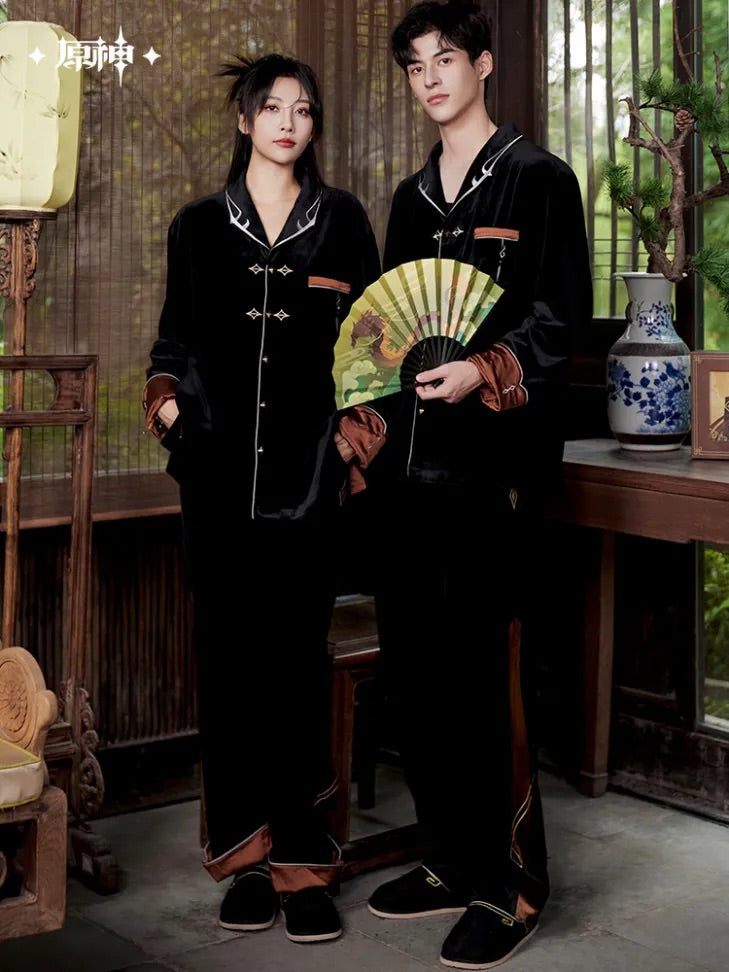 Genshin Impact Zhongli Theme Impression Series Velvet Pajama Set