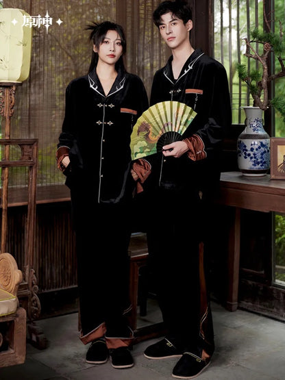 Genshin Impact Zhongli Theme Impression Series Velvet Pajama Set