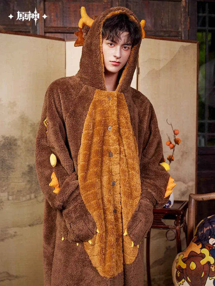 Genshin Impact Zhongli Theme Impression Series Exuvia Plush Home Robe (Including Eye Mask)