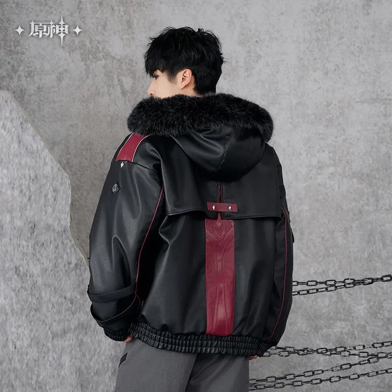 Genshin Impact Wriothesley Theme Impression Series Quilted PU Hooded Jackets