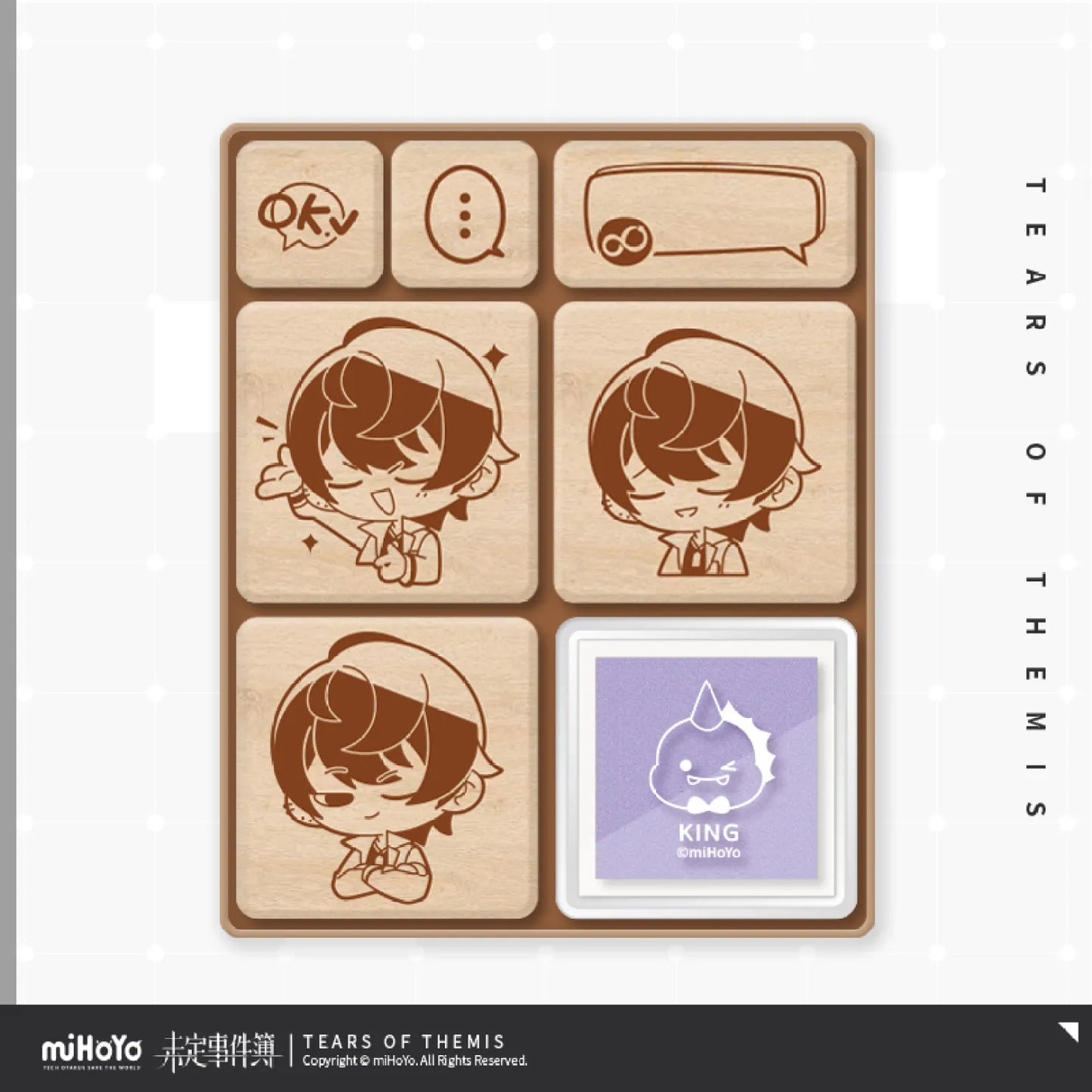 Tears of Themis Xin Yu Series Chibi Wooden Seal & Stamp Pad Set