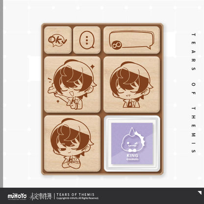 Tears of Themis Xin Yu Series Chibi Wooden Seal & Stamp Pad Set