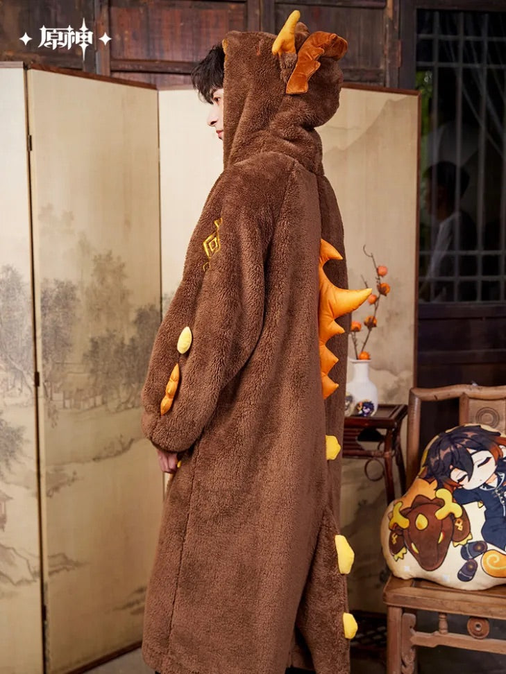Genshin Impact Zhongli Theme Impression Series Exuvia Plush Home Robe (Including Eye Mask)