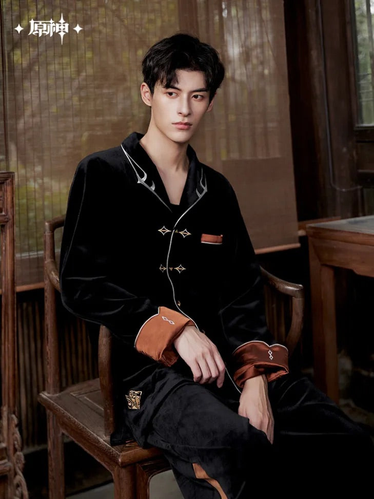 Genshin Impact Zhongli Theme Impression Series Velvet Pajama Set