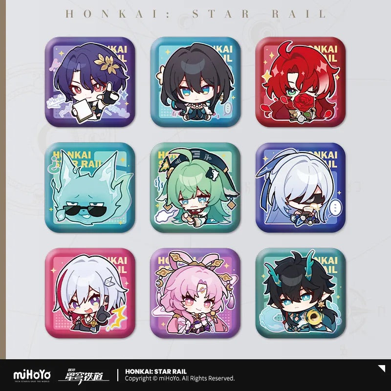 Honkai: Star Rail Pom-Pom Exhibition Series Square Tinplate Badge