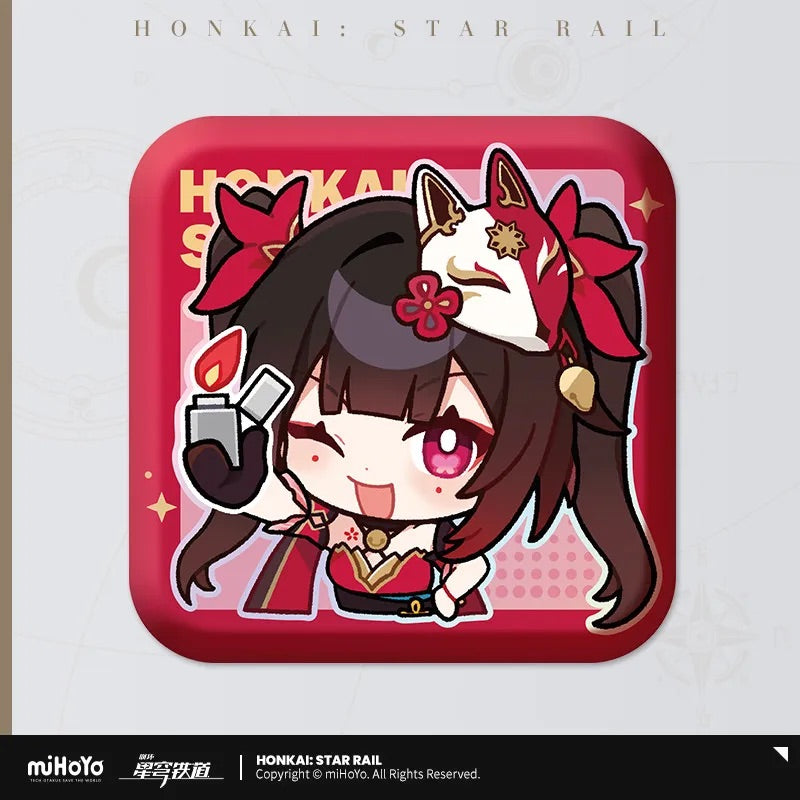 Pom-Pom Exhibition Series Square Tinplate Badge