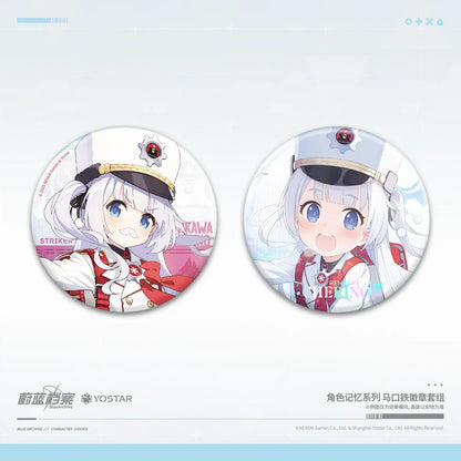 Blue Archive Character Memory Series Tinplate Badge Set Renkawa Cherino ACG Go Anime www.acg-go.com Badge, Blue Archive, Kagami Chihiro, Konuri Maki, Omagari Hare, Otose Kotama, Renkawa Cherino, Shashiro Tomoe