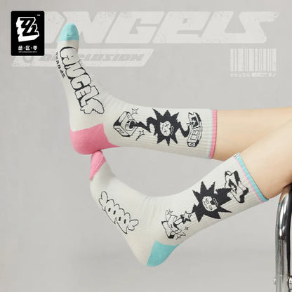 Zenless Zone Zero Angels of Delusion Themed Embroidered Socks Set (3 Pairs)