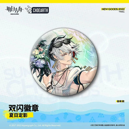 Arknights Summer Reflection Series Glittering Shikishi Badge Elysium ACG Go Anime www.acg-go.com Arknights, Elysium, La Pluma, Roberta, Surtr