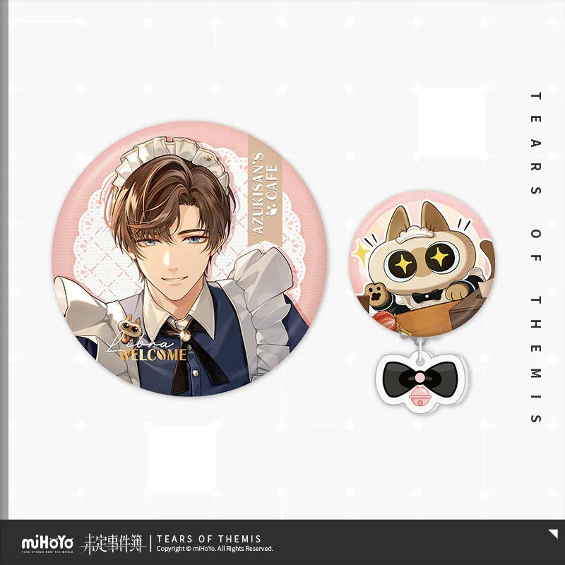 Tears of Themis Love at Azukisan's Café Series Tinplate Badge Set Artem Wing ACG Go Anime www.acg-go.com Artem Wing, Badge, Luke Pearce, Marius von Hagen, Tears of Themis, Vyn Richter