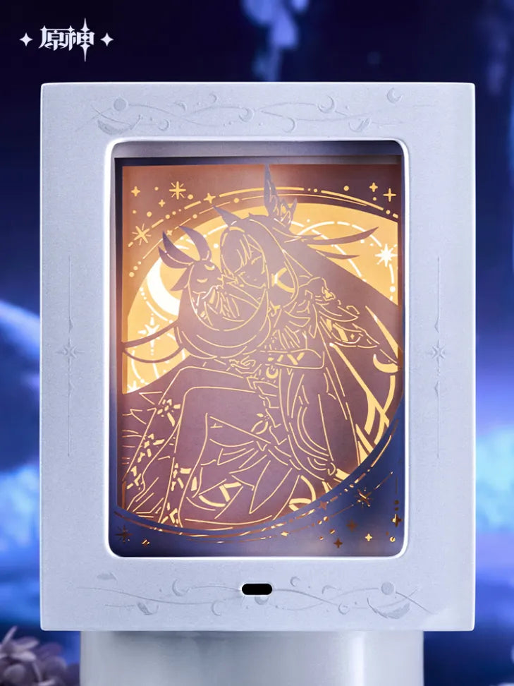 Genshin Impact Selenic Chronicles Series Rotating Paper Sculpture Night Light Music Gift Box