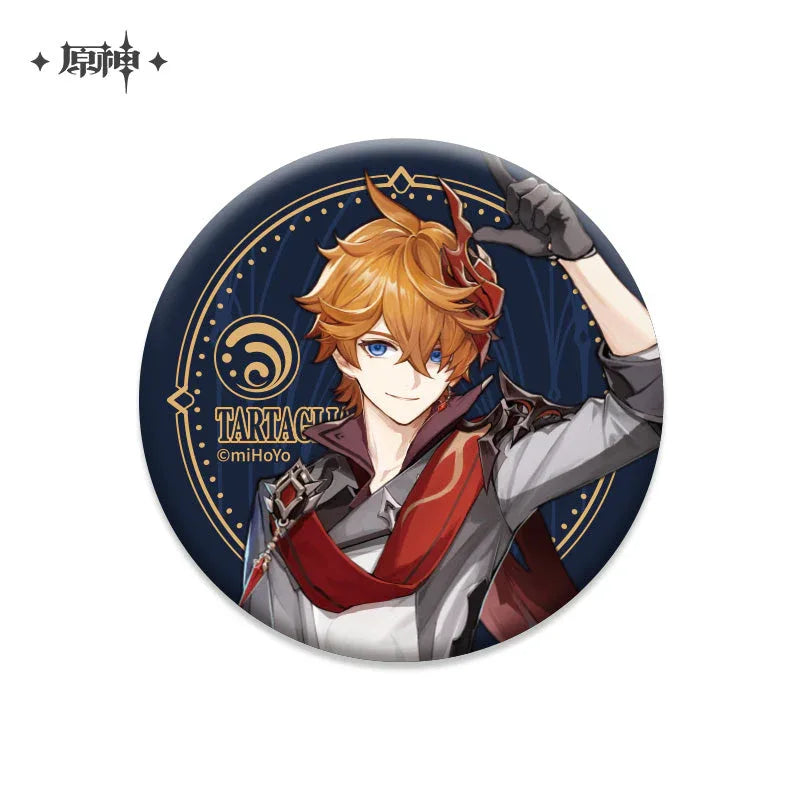 Fatui Character Badge Genshin Impact Tartaglia ACG Go Anime www.acg-go.com Arlecchino, Badge, Character Artwork, Freminet, Lynette, Lyney, Tartaglia