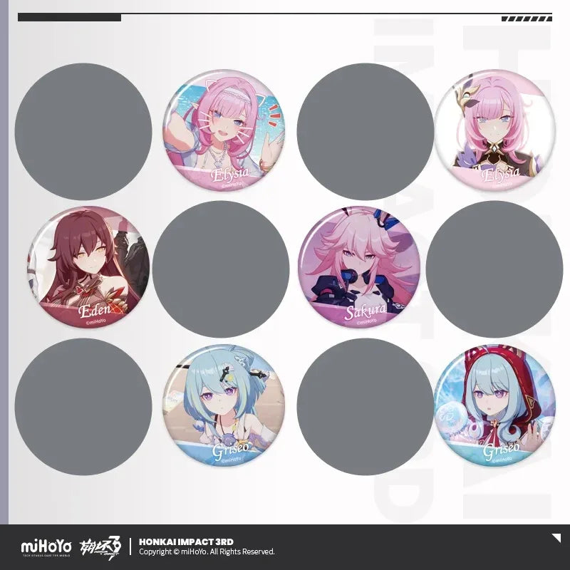 CG Series Badge Mystery Box Vol.4 Honkai Impact 3rd Random One ACG Go Anime www.acg-go.com Badge, Eden, Elysia, Griseo, Kosma, Mystery Box, Vill-V, Yae Sakura