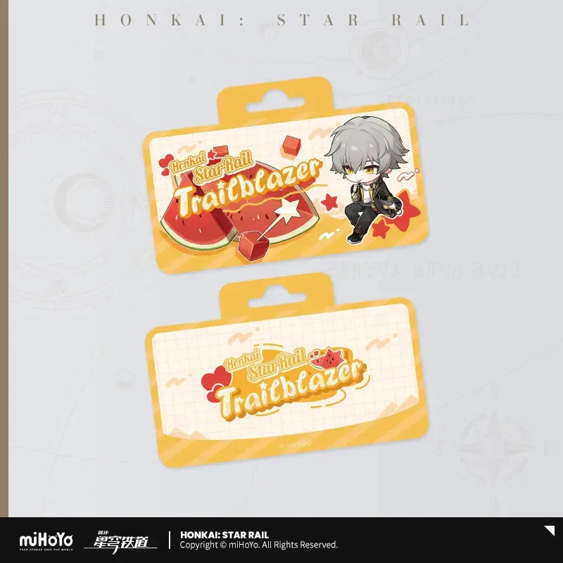 Honkai: Star Rail Fruity Summer Series Chibi Acrylic Clip Trailblazer Caelus (Male) ACG Go Anime www.acg-go.com Caelus, Castorice, Honkai: Star Rail, Mydei, Office Supply, Stelle, Trailblazer