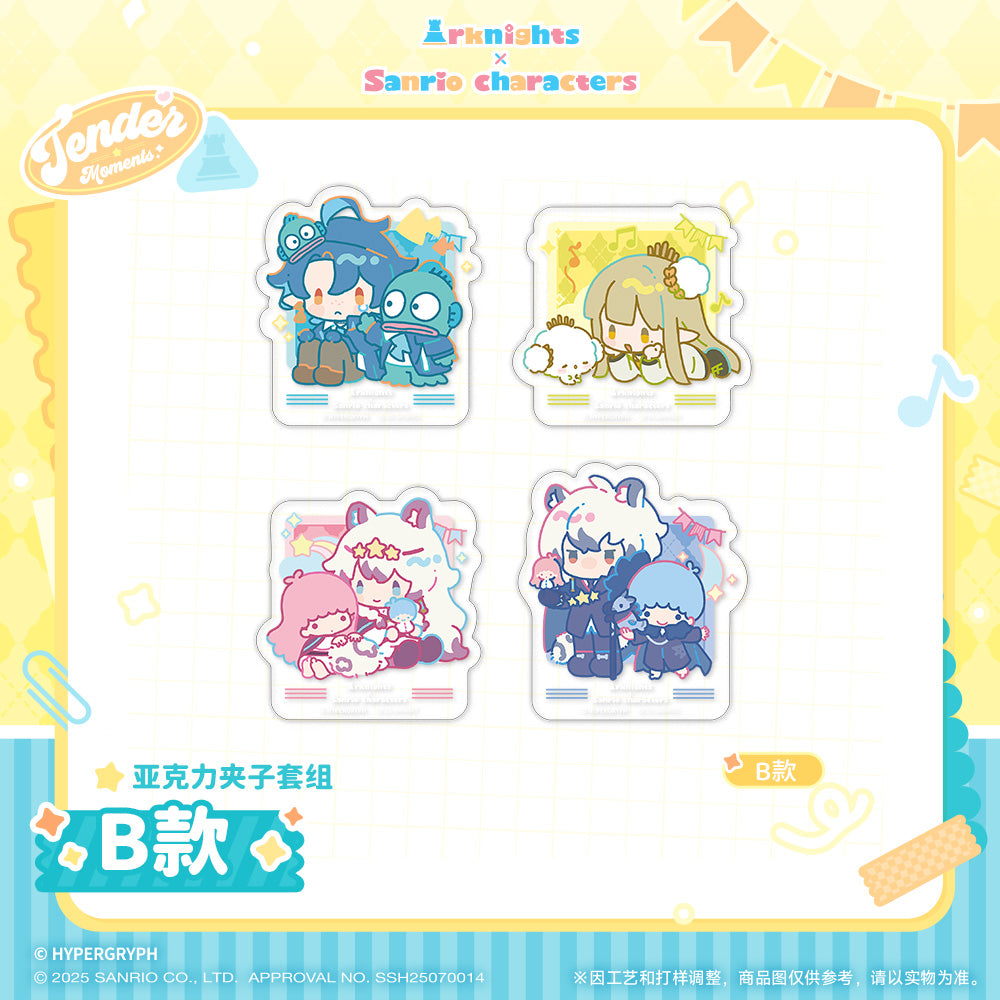 Arknight x Sanrio Characters Acrylic Clip Set