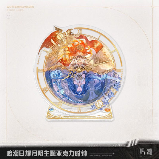 Radiant Sun & Bright Moon Theme Acrylic Clock