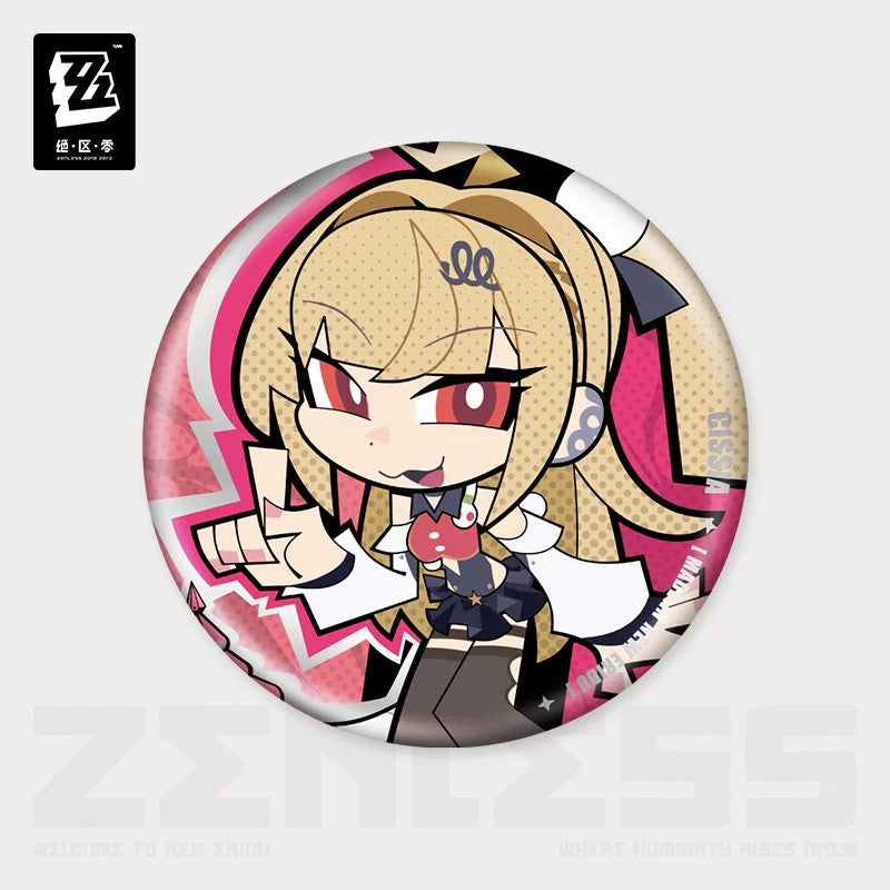 Zenless Zone Zero New Eridu Series Metropolitan Order Division Chibi Tinplate Badge