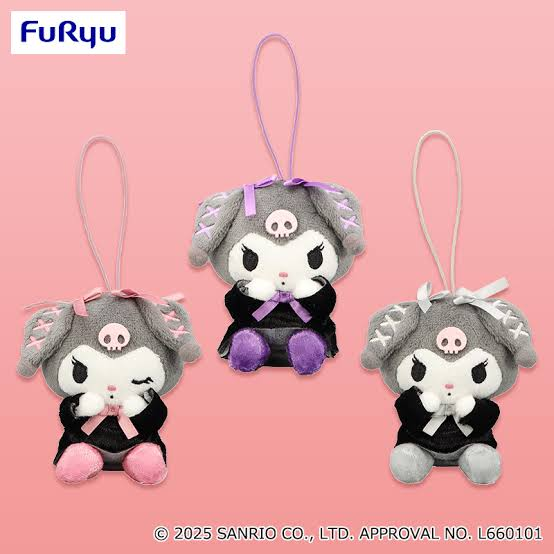 FuRyu Kuromi Droopy Ear Ribbon Mascot Plush Toy