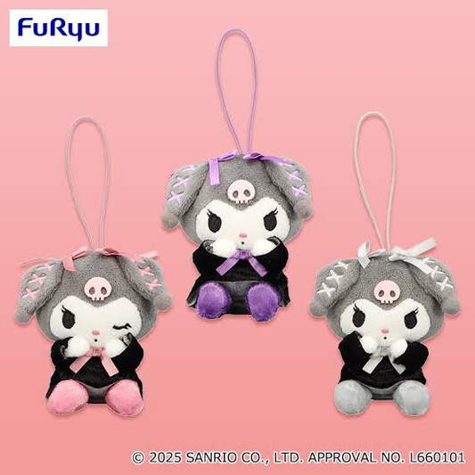 FuRyu Kuromi Droopy Ear Ribbon Mascot Plush Toy