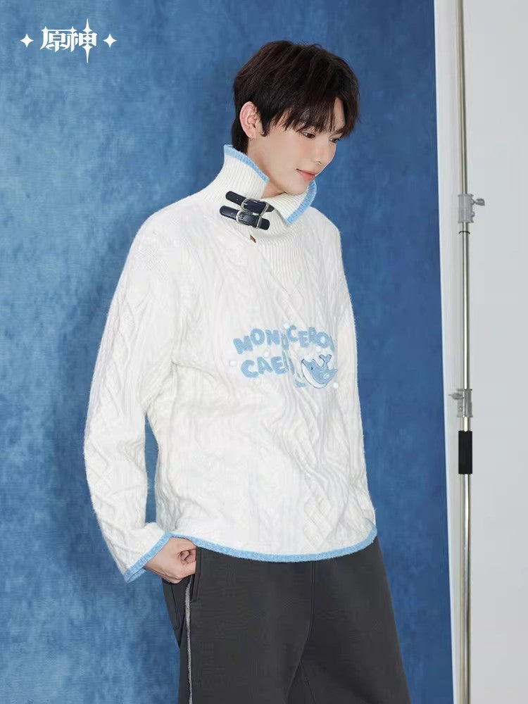 Genshin Impact Tartaglia Theme Impression Series Cable Knit Collar Sweater