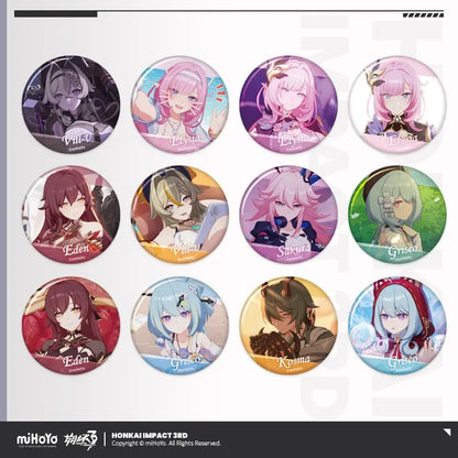 CG Series Badge Mystery Box Vol.4 Honkai Impact 3rd All Set (12 pc) ACG Go Anime www.acg-go.com Badge, Eden, Elysia, Griseo, Kosma, Mystery Box, Vill-V, Yae Sakura