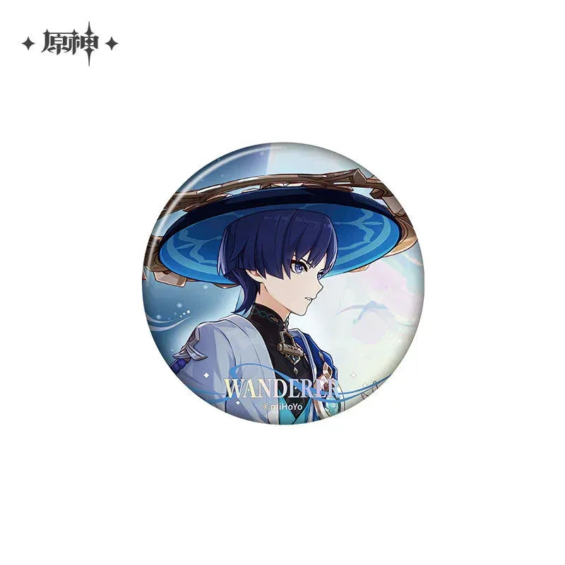 Genshin Impact A Traveler on Winter's Night Series Merch Badge Wanderer ACG Go Anime www.acg-go.com Art Decor, Badge, Columbina, Genshin Impact, Il Dottore, Pendant & Keychain, Sandrone, Varka, Wanderer, Zibai