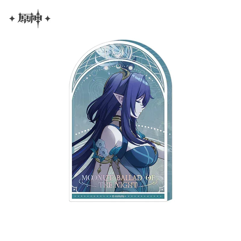 Genshin Impact Moonlit Ballad of the Night Series Thick Acrylic Ornaments Lauma ACG Go Anime www.acg-go.com Aino, Albedo, Alice, Art Decor, Colombina, Durin, Flins, Genshin Impact, Jahoda, Lauma, Nefer, Nicole Reeyn, Sandrone, Varka, Wanderer